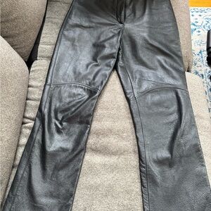 Maxima Dark Leather Trousers